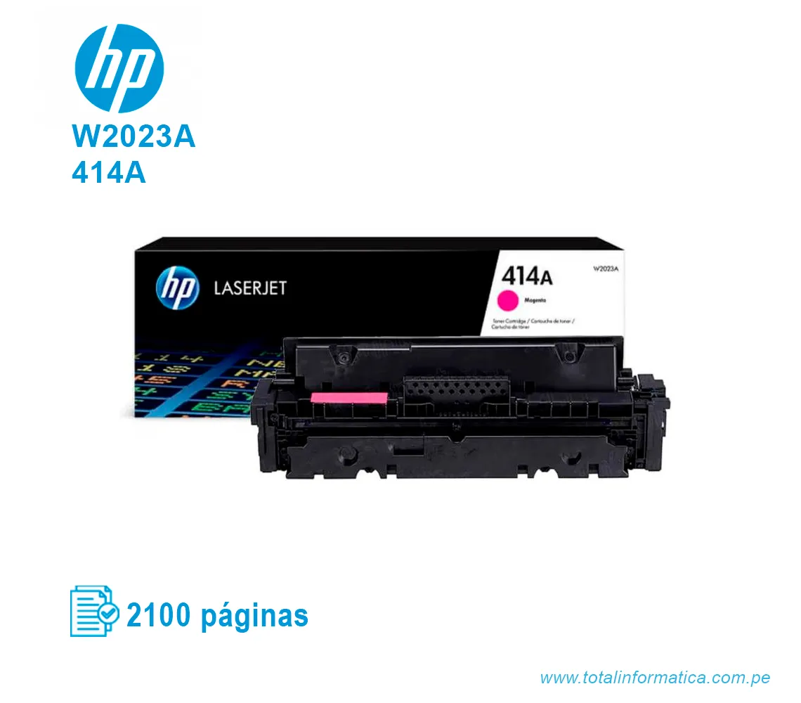 TONER HP 414A MAGENTA ( W2023A ) LASERJET M454, 2100 PG - imagen 2