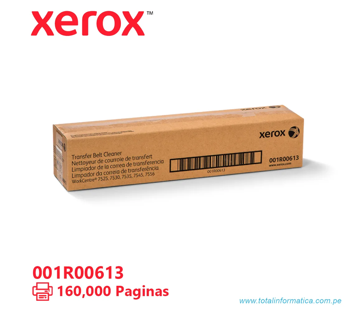 TRANSFER BELT XEROX ( 001R00613 ) WORKCENTRE 7830, 7855, 160K PÁGS - imagen 1