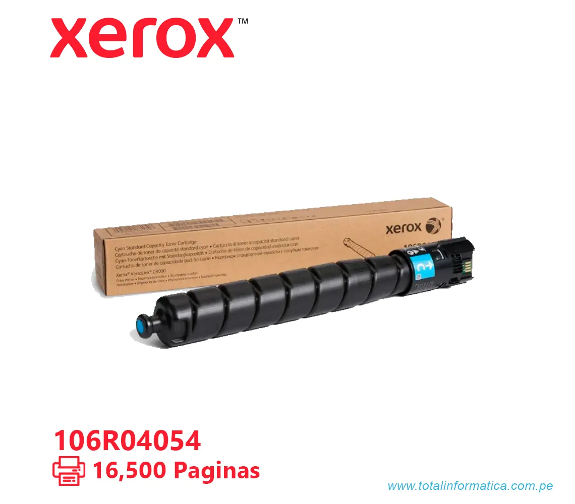 TONER XEROX ( 106R04054 ) VERSALINK C8000 CYAN, 16,500 PÁG - imagen 1