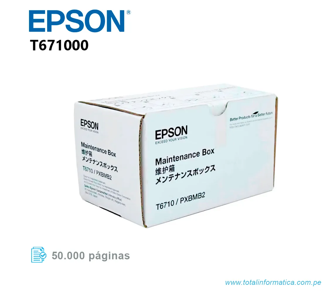 CAJA DE MANTENIMIENTO EPSON T671000: OPTIMIZA EL RENDIMIENTO DE TU IMPRESORA WORKFORCE PRO - imagen 1