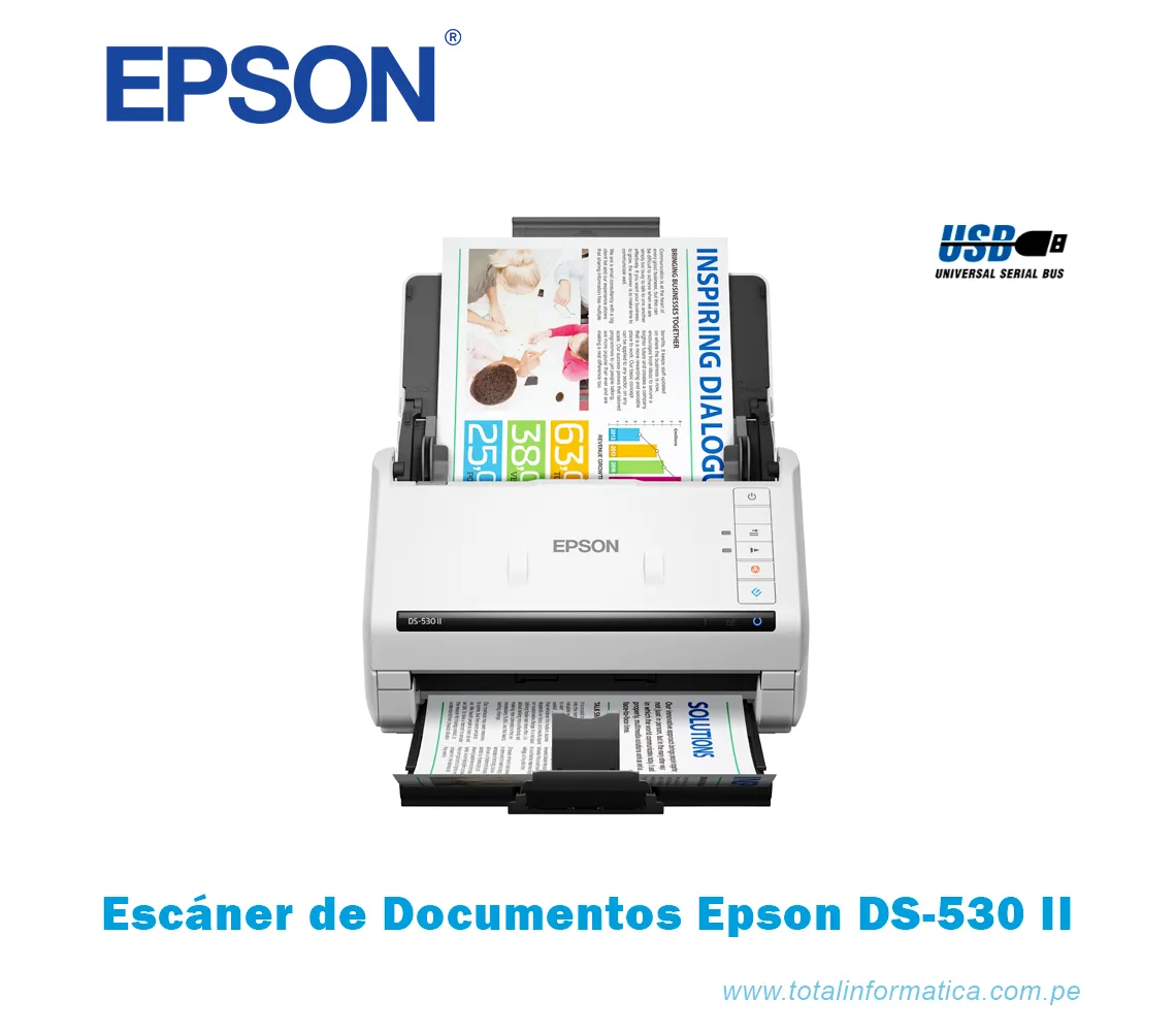 ESCANER EPSON WORKFORCE DS-530 II, COLOR DUPLEX, USB 3.0 ALTA VELOCIDAD - imagen 3