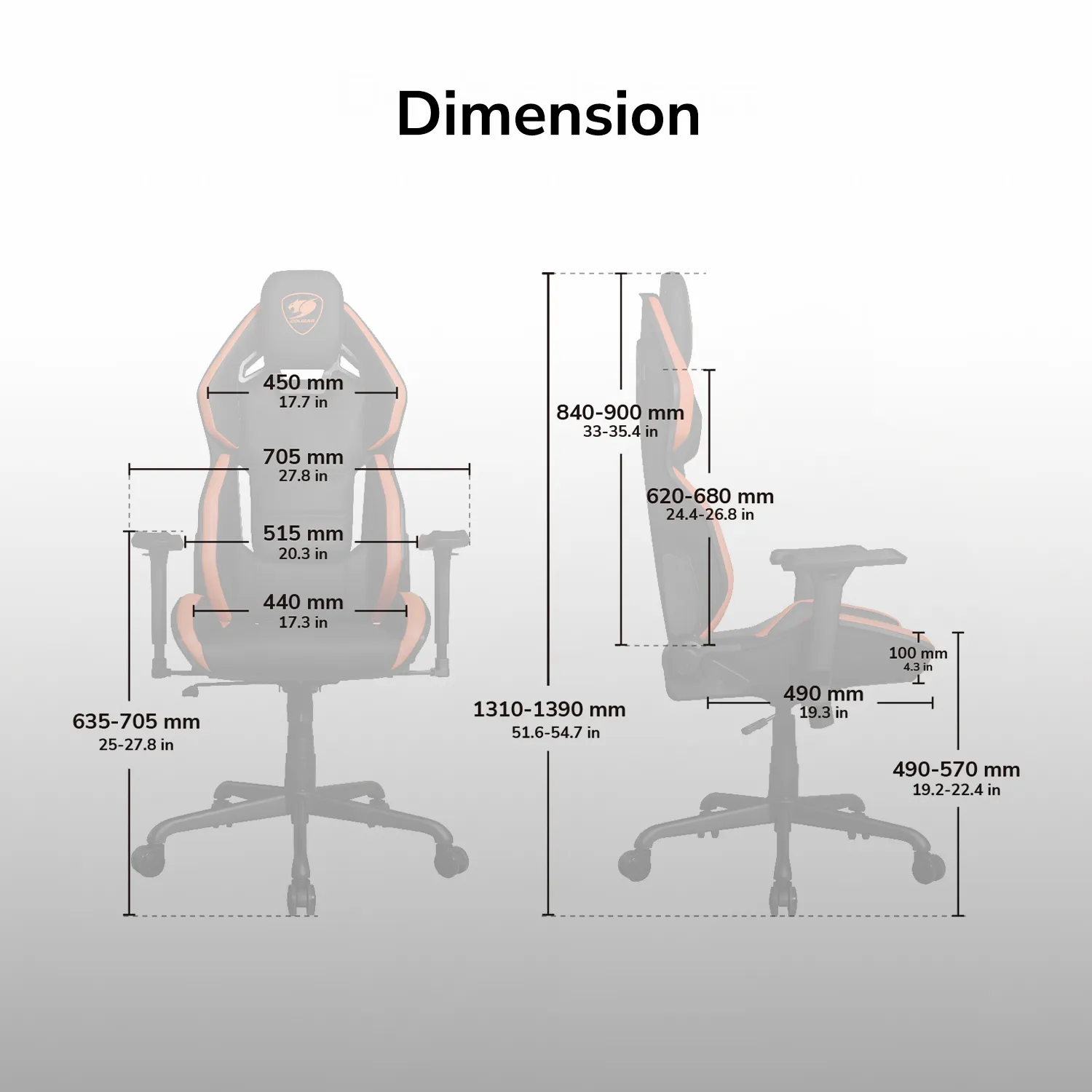 SILLÓN GAMER COUGAR HOTROD: RECLINABLE, ALTURA AJUSTABLE, SOPORTA HASTA 136KG, COLOR NARANJA (3MARXORB.0001) - imagen 5
