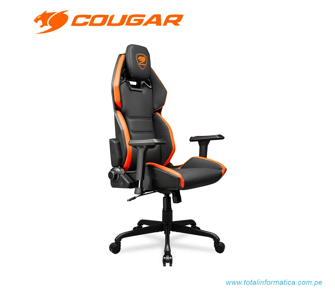SILLÓN GAMER COUGAR HOTROD: RECLINABLE, ALTURA AJUSTABLE, SOPORTA HASTA 136KG, COLOR NARANJA (3MARXORB.0001) - imagen 1