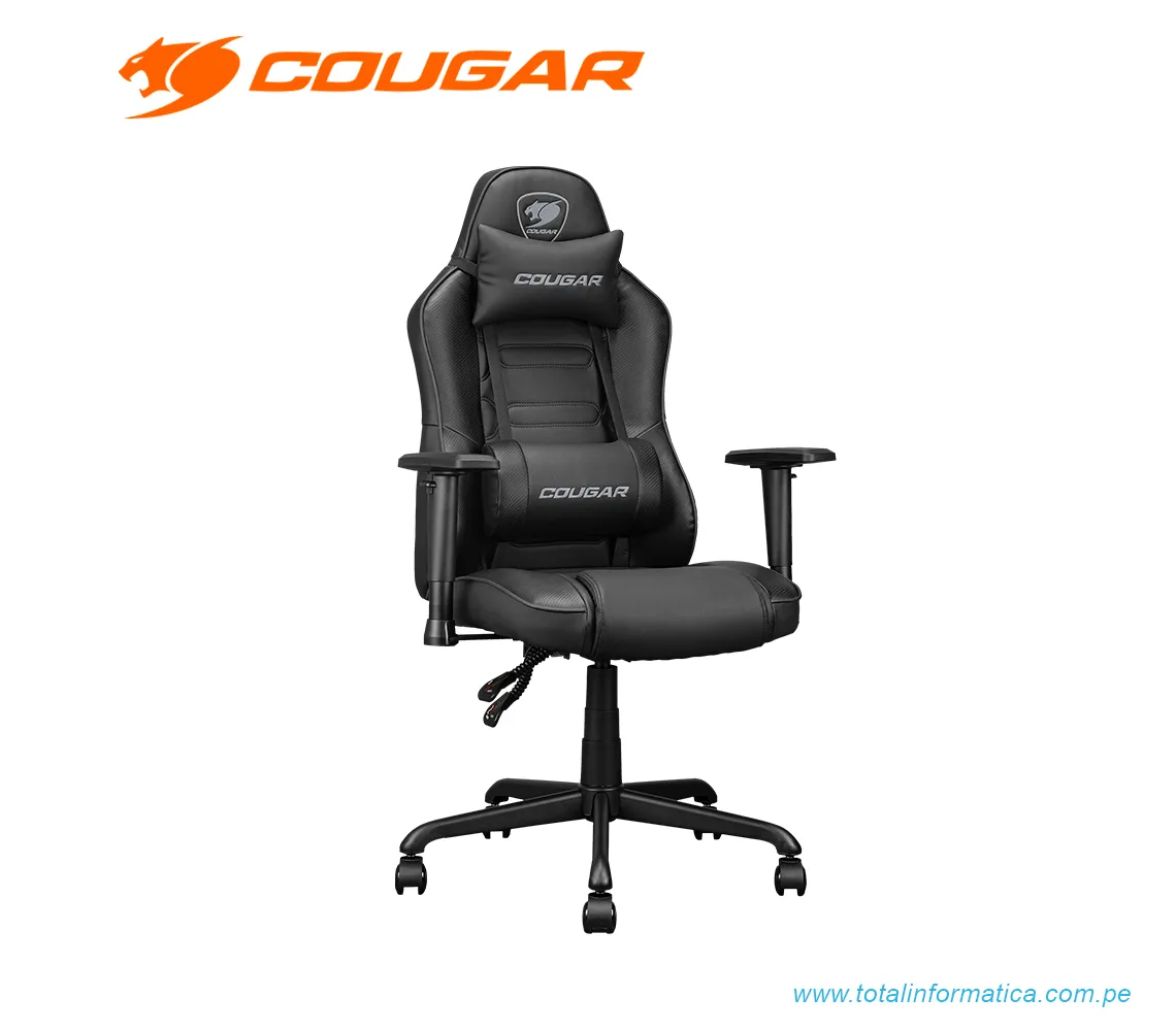 SILLÓN GAMER COUGAR FUSION S CGR-FUSSL-BLB - METÁLICO, CUERO PU, CLORURO DE POLIVINILO (PVC) - NEGRO (3MFSLBLB.0001) - imagen 1