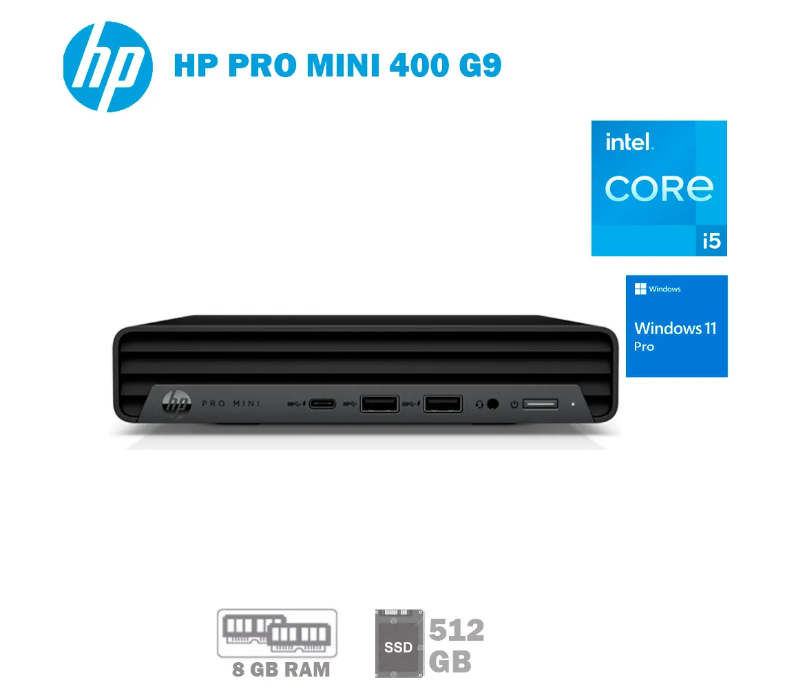 COMPUTADORA HP PRO MINI 400 G9, CORE I5-12500T 2GHZ, 8GB RAM, 512GB SSD, WINDOWS 11 PRO - imagen 1