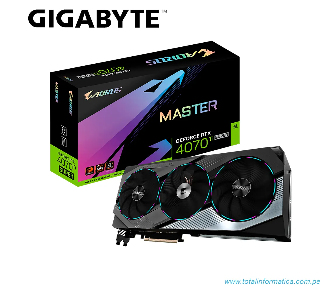 TARJETA GRAFICA GIGABYTE  AORUS RTX 4070 TI SUPER MASTER 16G, 16GB GDDR6X, PCI-E 4.0(GV-N407TSAORUS M-16GD) - imagen 4