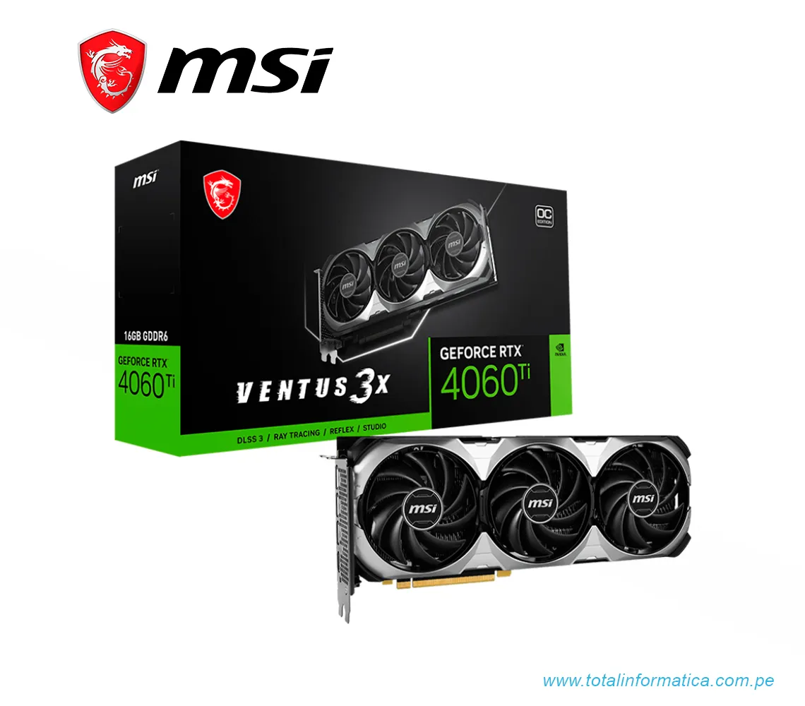 TARJETA GRAFICA MSI RTX 4060 TI VENTUS 3X 16G OC, 16GB GDRR6, PCI-E 4.0(RTX 4060 TI VENTUS 3X 16G OC) - imagen 4