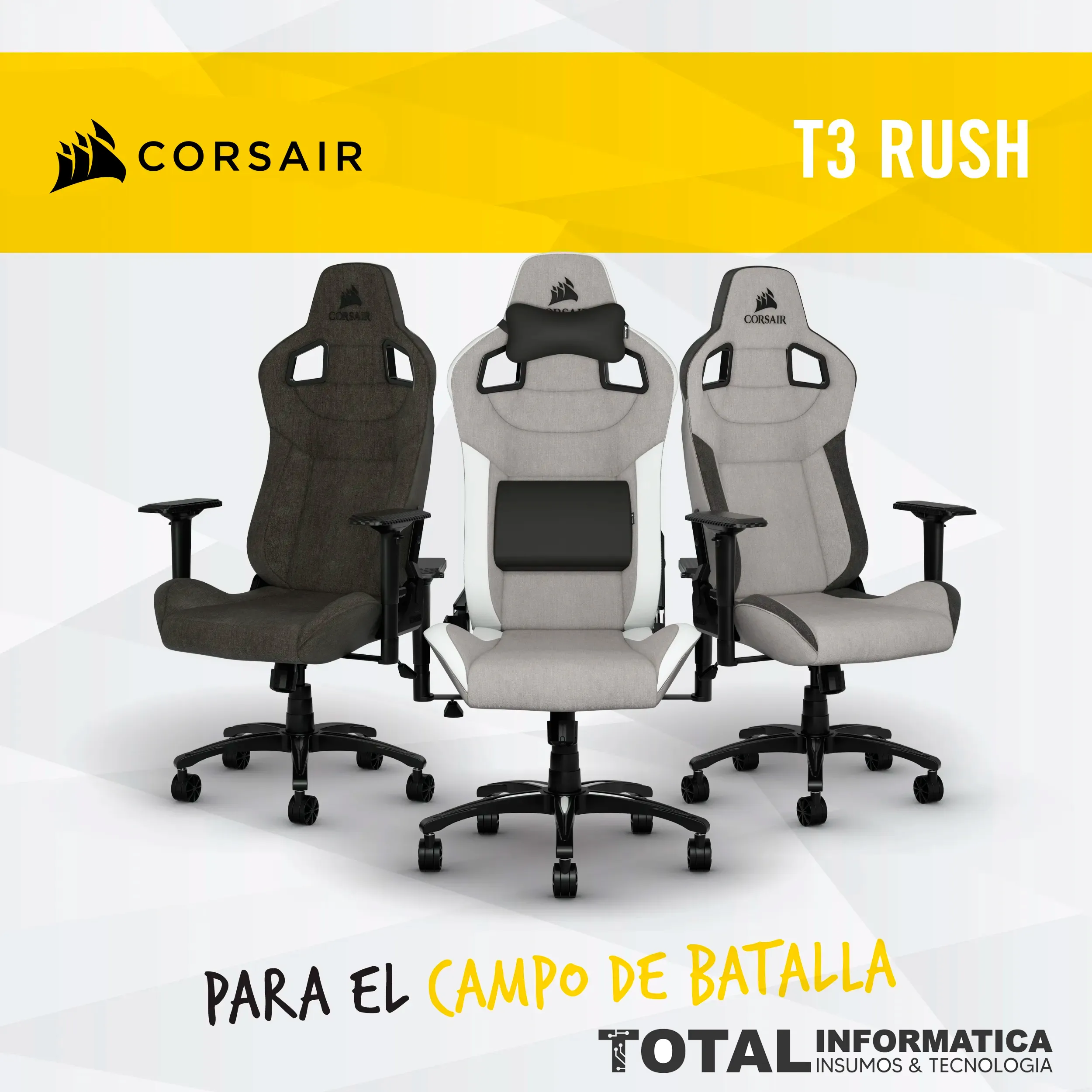SILLA GAMING CORSAIR T3 RUSH-CARBON(CF-9010057-WW) - imagen 8