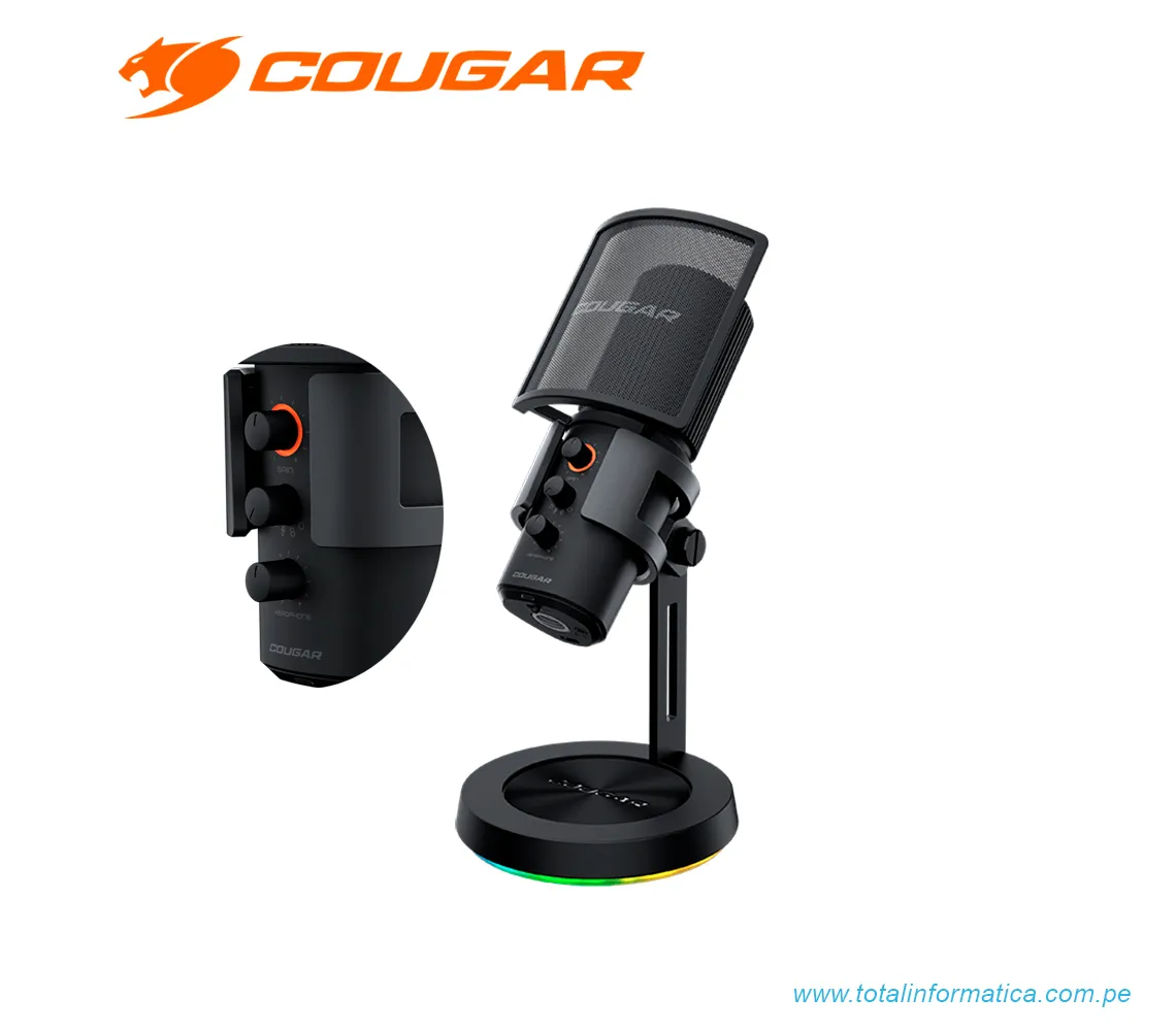 MICRÓFONO COUGAR SCREAMER-X: USB - CABLE 3M - RGB (3H500MK3B.0001) - imagen 6
