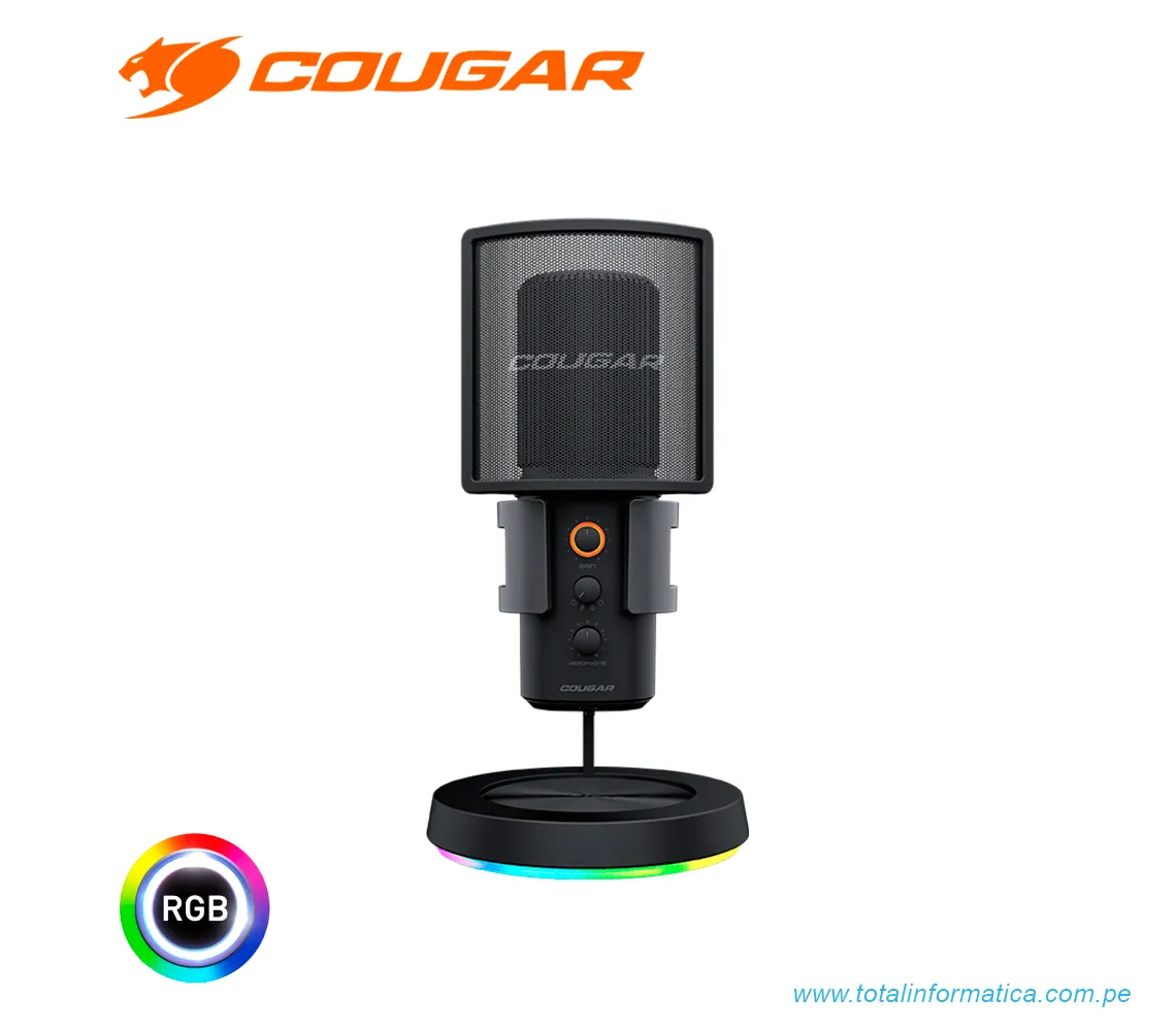 MICRÓFONO COUGAR SCREAMER-X: USB - CABLE 3M - RGB (3H500MK3B.0001) - imagen 1