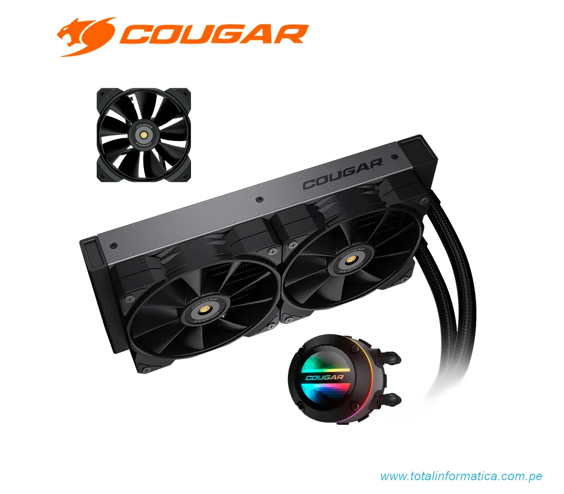 ENFRIAMIENTO LÍQUIDO COUGAR POSEIDON GT 240 ARGB: 2x 120mm, 600 - 2000RPM (3MAQS240.0001) - imagen 2