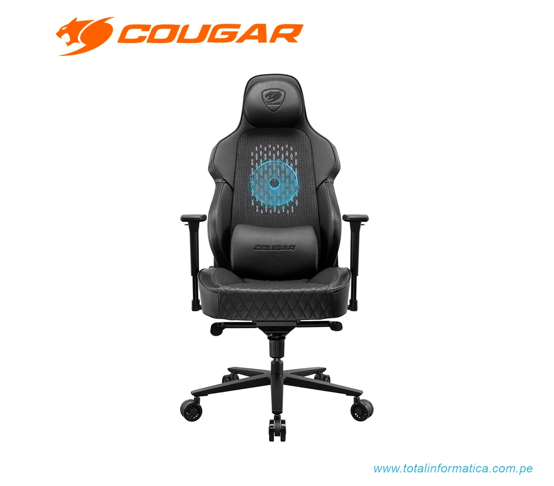 SILLA GAMER COUGAR NXSYS AERO: RECLINABLE, ALTURA AJUSTABLE, SOPORTA HASTA 160KG, CON VENTILADOR RGB INTEGRADO, COLOR NEGRO (3MARPBLB.0001) - imagen 5