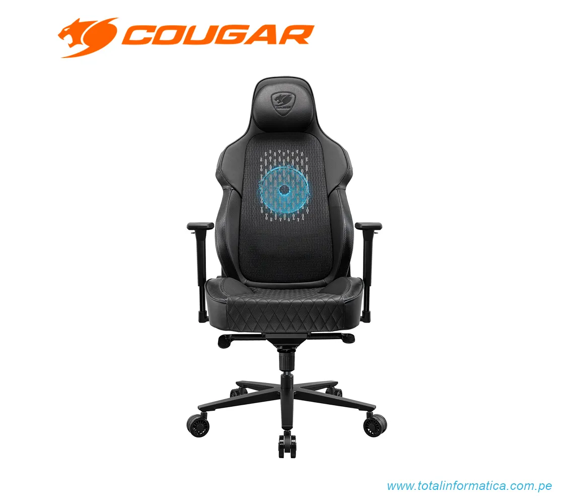 SILLA GAMER COUGAR NXSYS AERO: RECLINABLE, ALTURA AJUSTABLE, SOPORTA HASTA 160KG, CON VENTILADOR RGB INTEGRADO, COLOR NEGRO (3MARPBLB.0001) - imagen 1