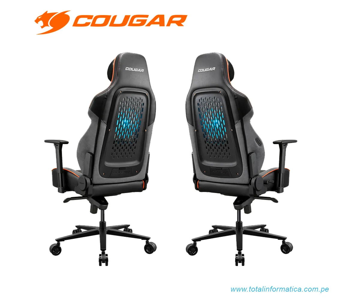 SILLA GAMER COUGAR NXSYS AERO: RECLINABLE, ALTURA AJUSTABLE, SOPORTA HASTA 160KG, CON VENTILADOR RGB INTEGRADO, COLOR NARANJA (3MARPORB.0001) - imagen 4