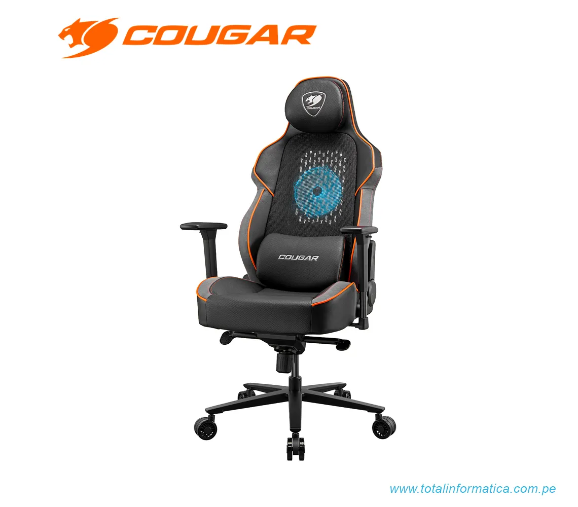 SILLA GAMER COUGAR NXSYS AERO: RECLINABLE, ALTURA AJUSTABLE, SOPORTA HASTA 160KG, CON VENTILADOR RGB INTEGRADO, COLOR NARANJA (3MARPORB.0001) - imagen 5