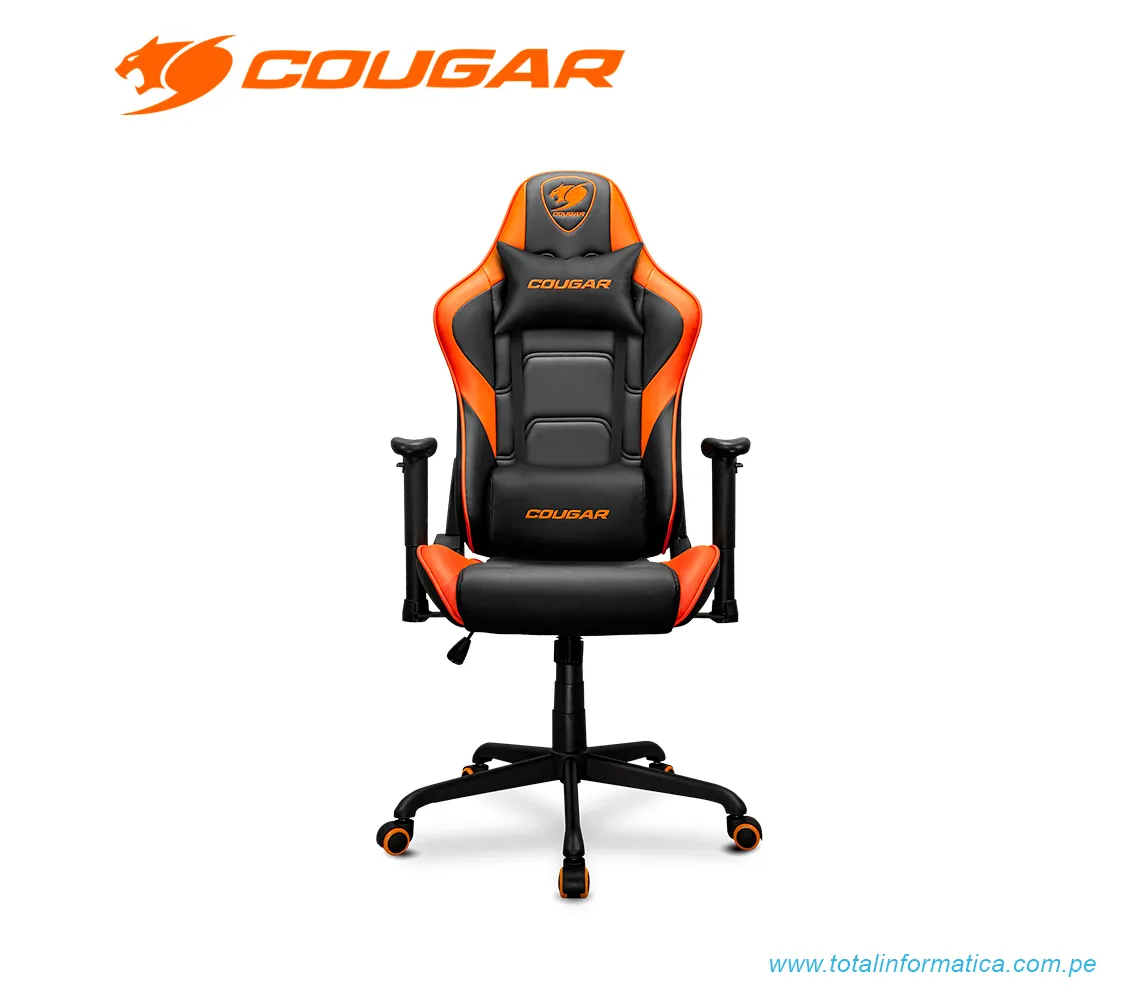 SILLA GAMER COUGAR ARMOR ELITE: SOPORTA HASTA 120 KG. COLOR NEGRO/NARANJA (3MELIORB.0001) - imagen 1