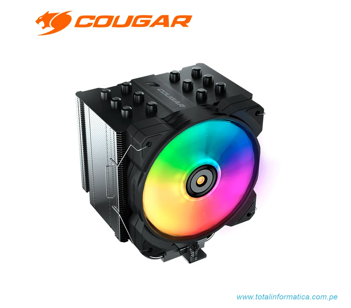 COUGAR AIR COOLER FORZA 85 ARGB: 120MM, 600-2000 RPM, NEGRO (3MFZR85.0001) - imagen 2