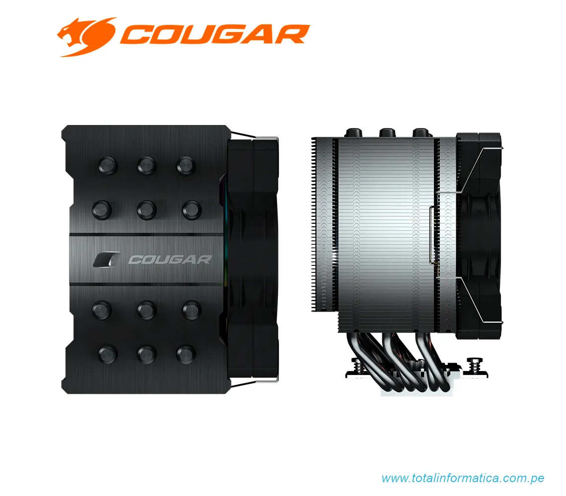 COUGAR AIR COOLER FORZA 85 ARGB: 120MM, 600-2000 RPM, NEGRO (3MFZR85.0001) - imagen 4