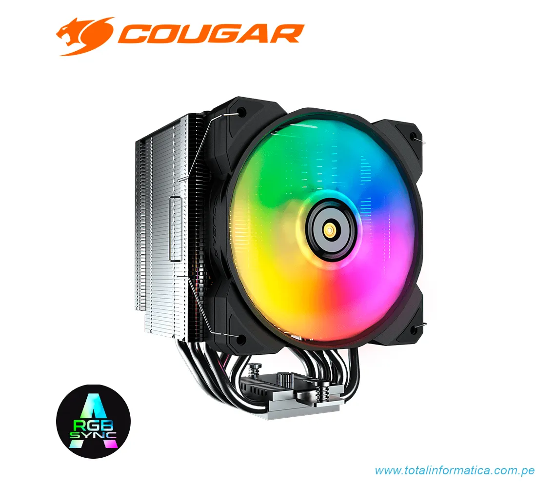 COUGAR AIR COOLER FORZA 85 ARGB: 120MM, 600-2000 RPM, NEGRO (3MFZR85.0001) - imagen 1