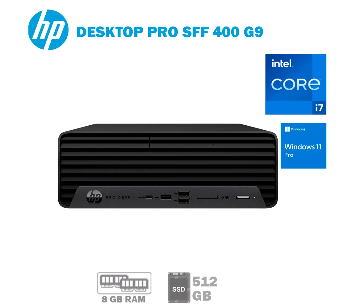 COMPUTADORA HP DESKTOP PRO SFF 400 G9, CORE I7-12700 2.10GHZ, 8GB RAM, 512GB SSD, WINDOWS 11 PRO - imagen 1