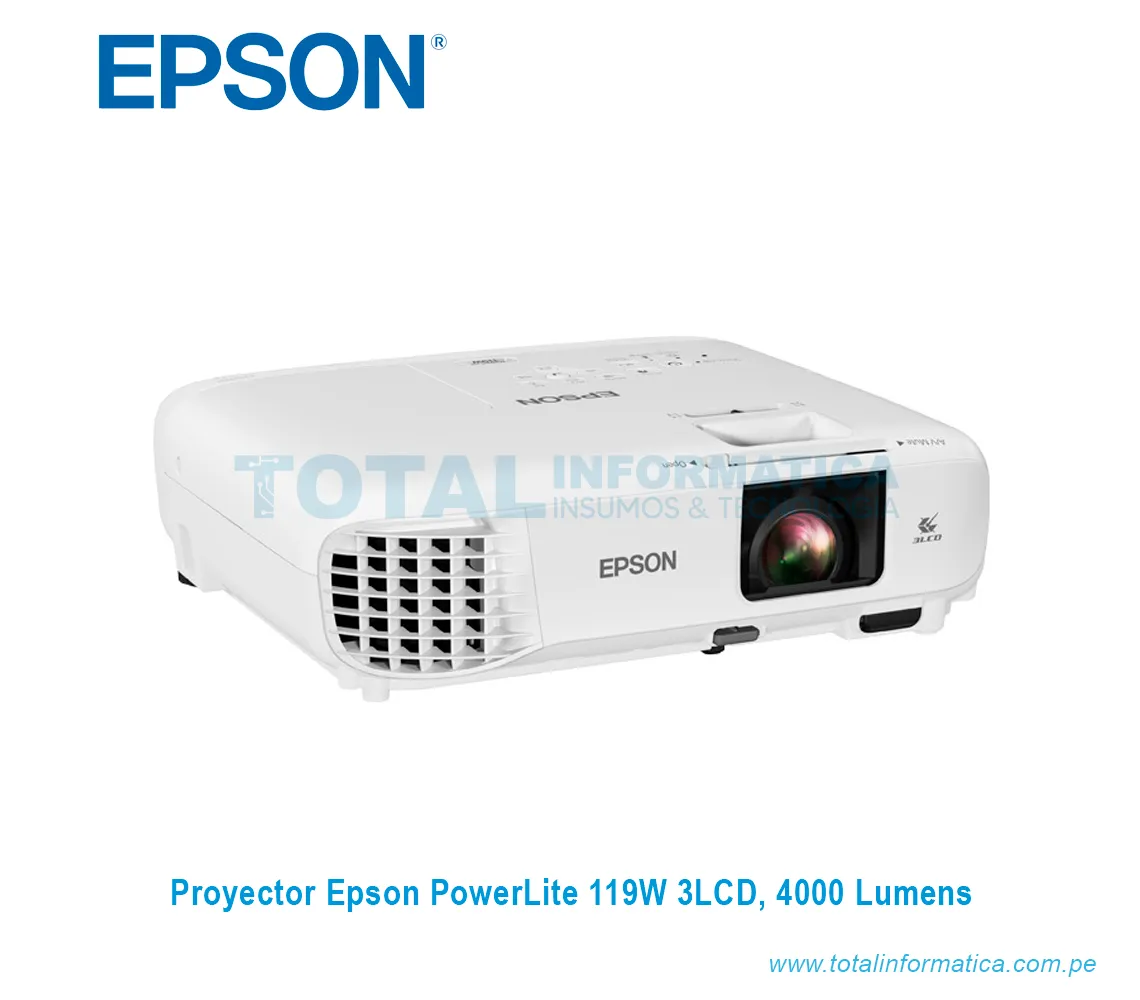 PROYECTOR EPSON POWERLITE 119W 3LCD, 4000 LUMENES - imagen 2