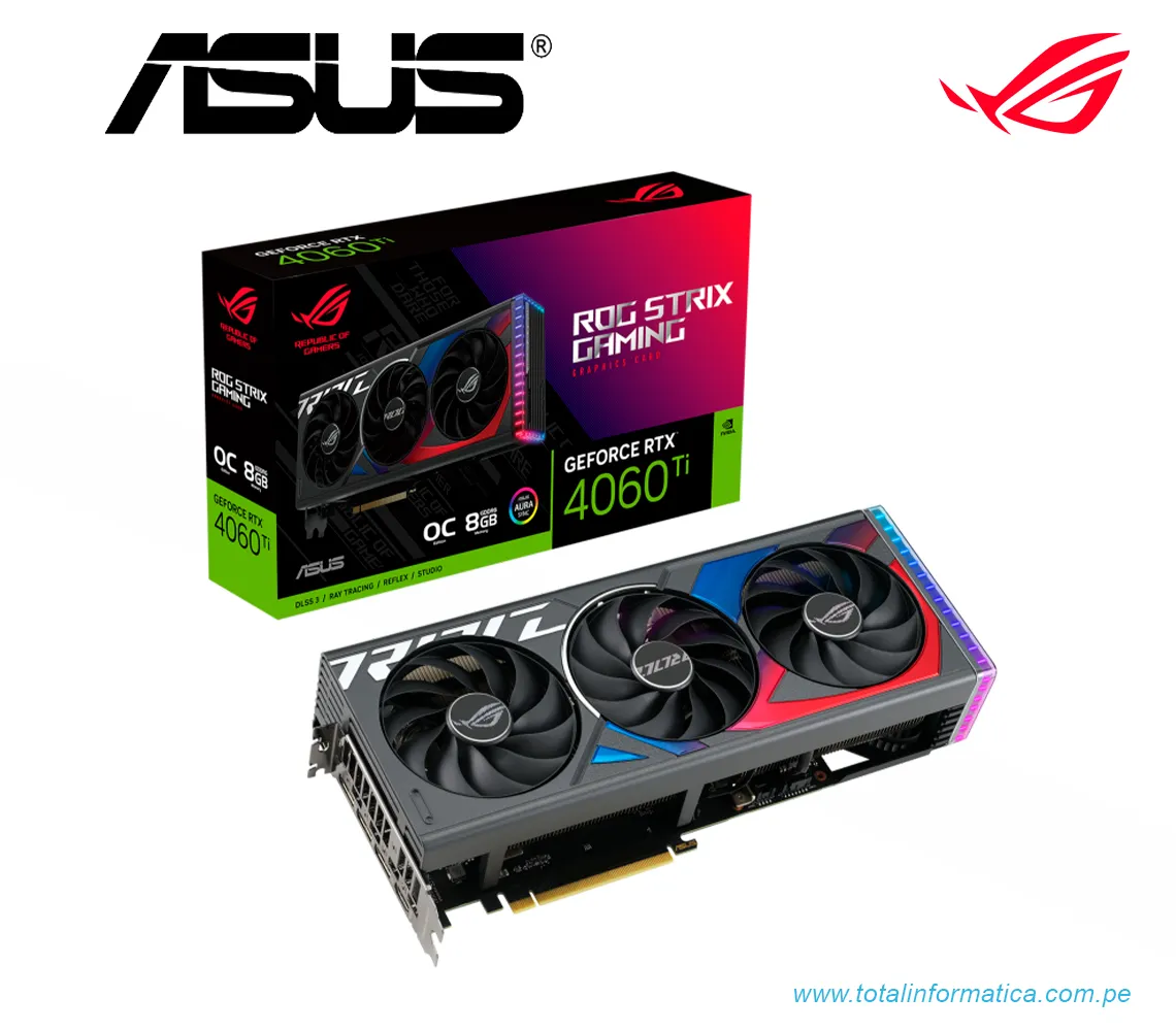 TARJETA GRAFICA ASUS ROG STRIX RTX 4060 TI OC EDITION, 8GB GDDR6, PCI-E 4.0 - imagen 4