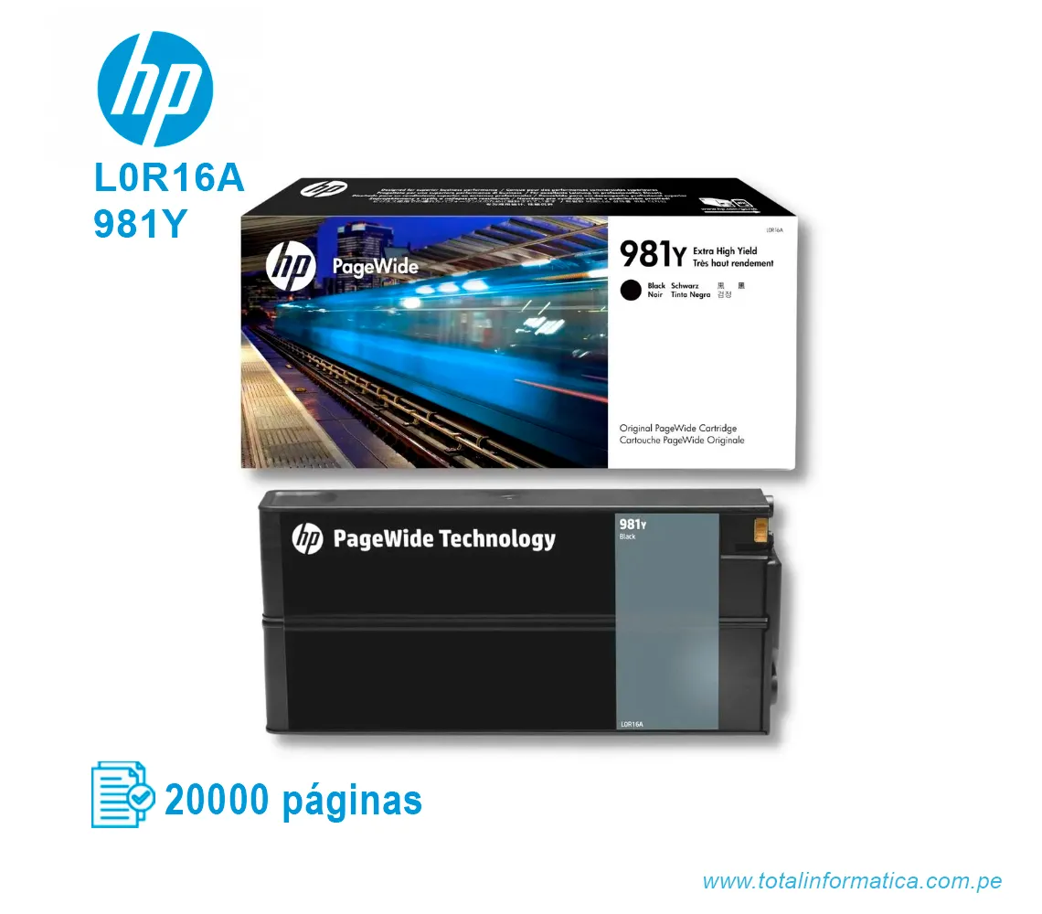 TINTA HP 981Y BLACK ( L0R16A ) 20000 PÁG - imagen 2