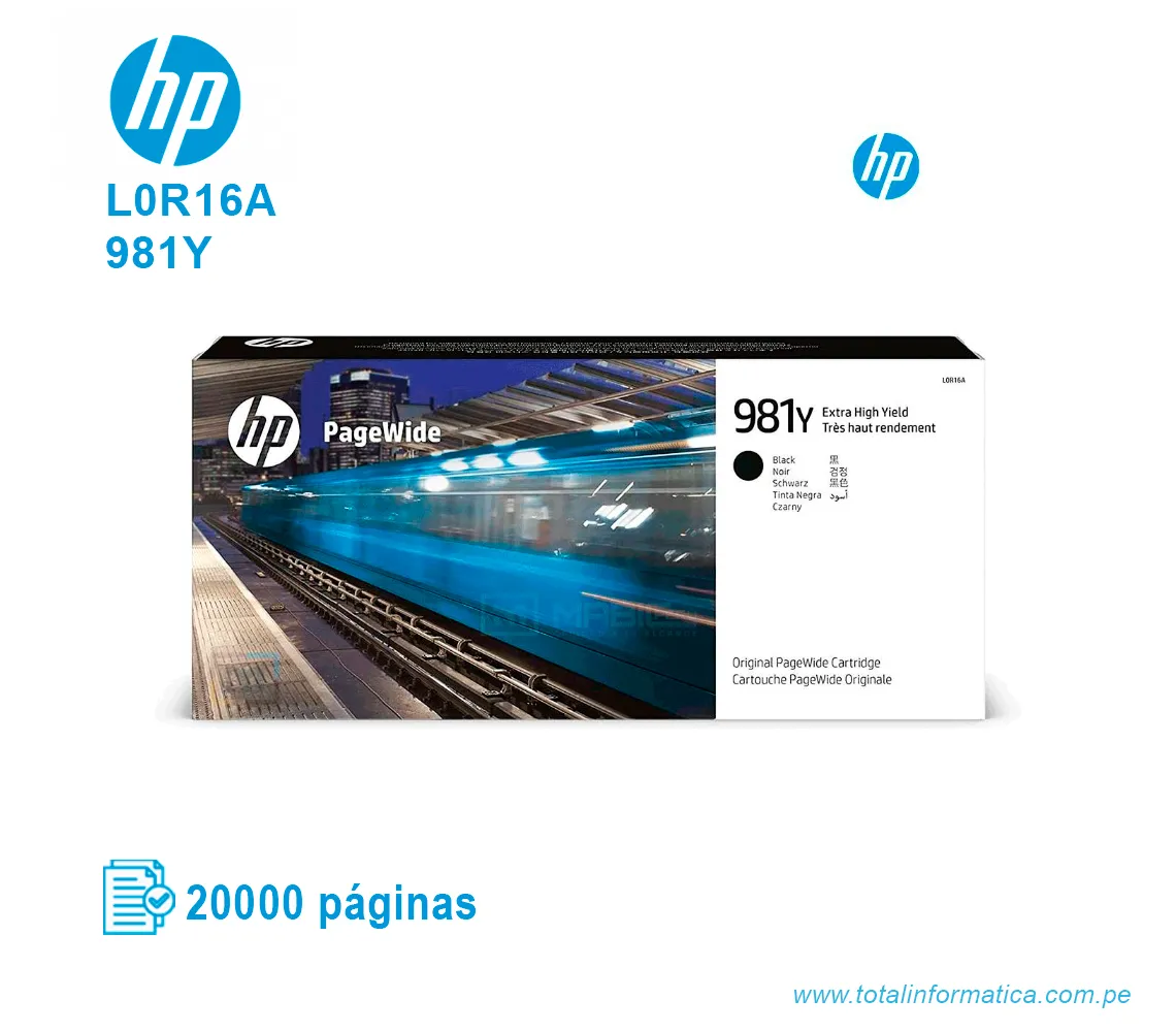 TINTA HP 981Y BLACK ( L0R16A ) 20000 PÁG - imagen 1