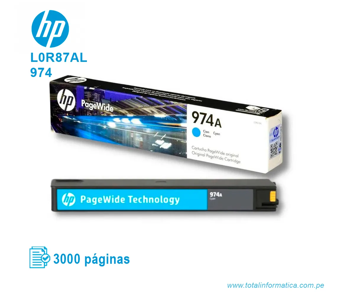 TINTA HP 974 CYAN ( L0R87AL ) 3,000 PÁG - imagen 2