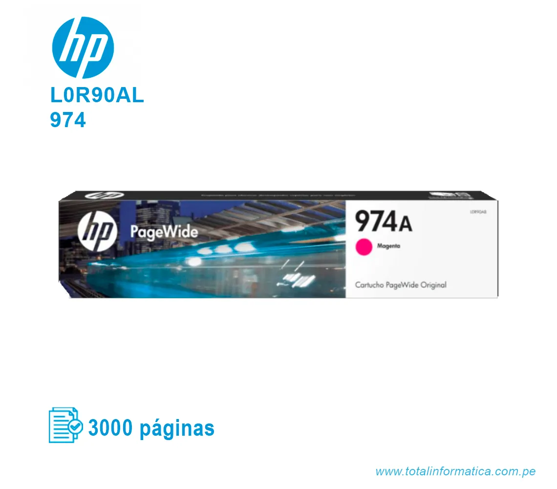TINTA HP 974 MAGENTA ( L0R90AL ) 3,000 PÁG - imagen 1