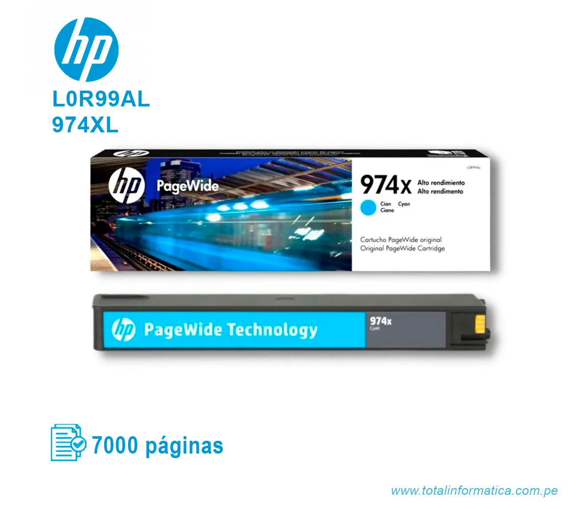 TINTA HP 974XL CYAN ( L0R99AL ) 7,000 PÁG - imagen 2