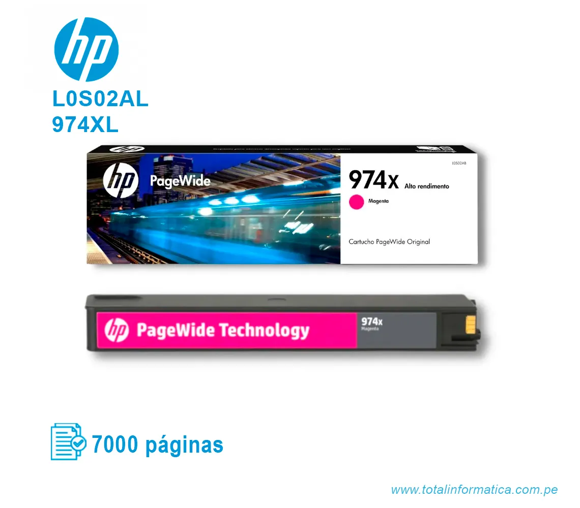 TINTA HP 974XL MAGENTA ( L0S02AL ) 7,000 PÁG - imagen 2