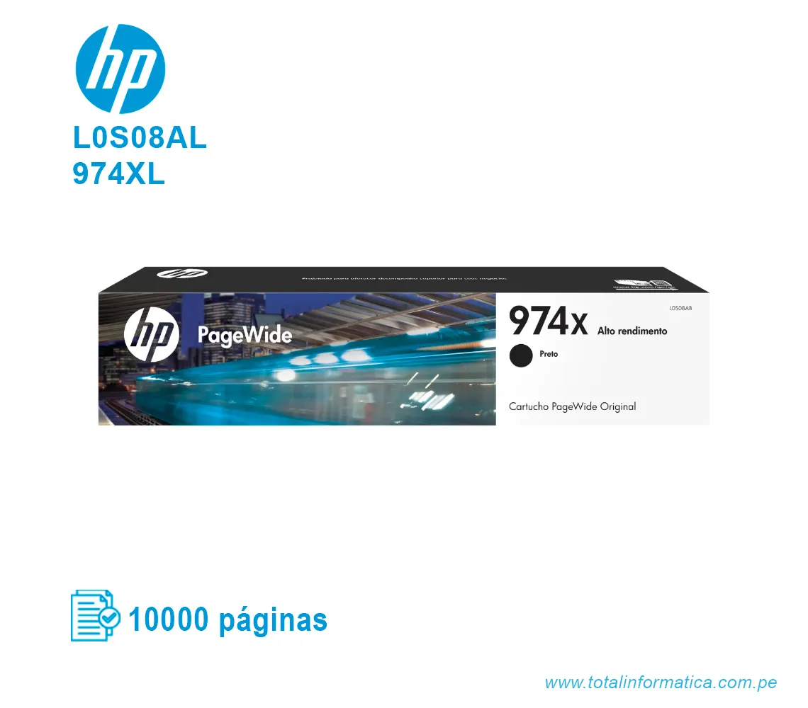 TINTA HP 974XL BLACK ( L0S08AL ) 10,000 PÁG - imagen 1