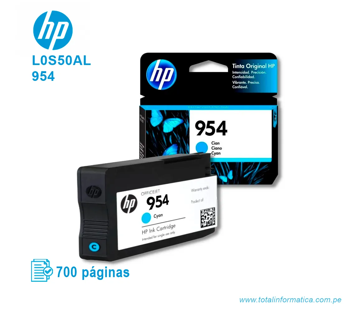 TINTA HP 954 CYAN ( L0S50AL ) 700 PÁG - imagen 2
