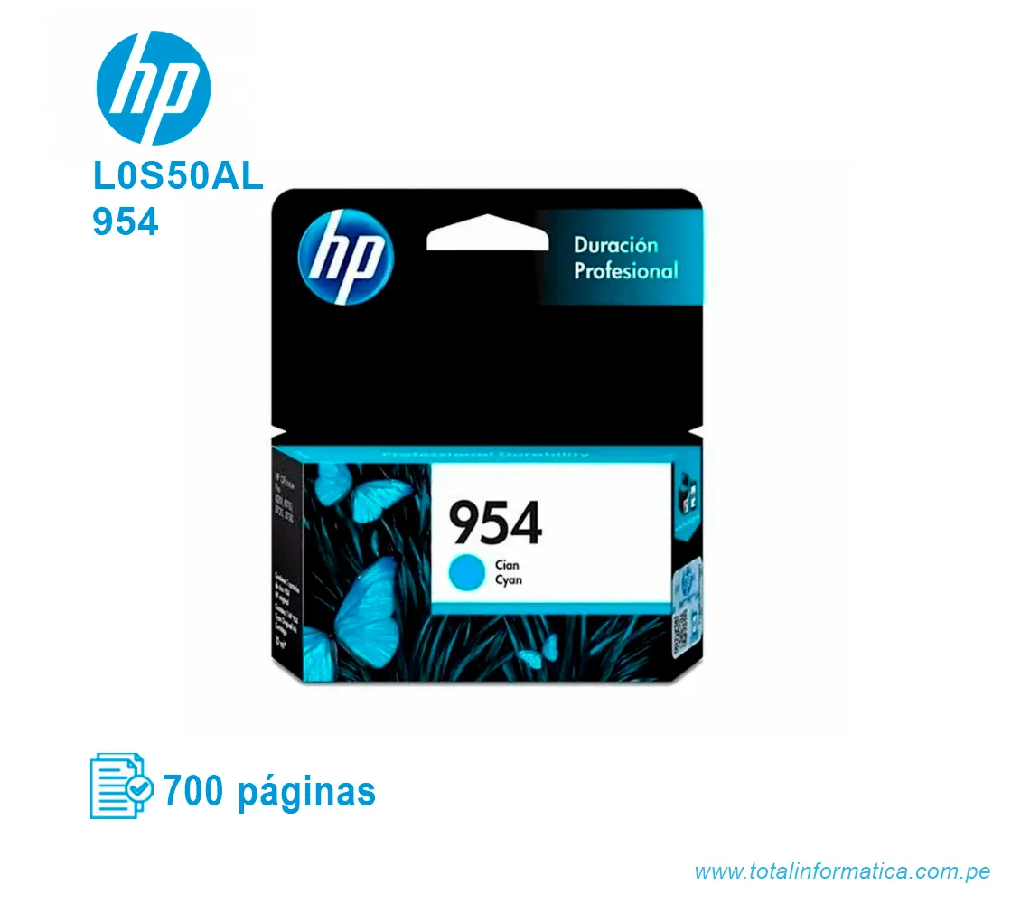 TINTA HP 954 CYAN ( L0S50AL ) 700 PÁG - imagen 1