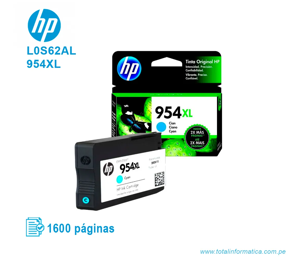 TINTA HP 954XL CYAN ( L0S62AL ) 1,600 PÁG - imagen 2