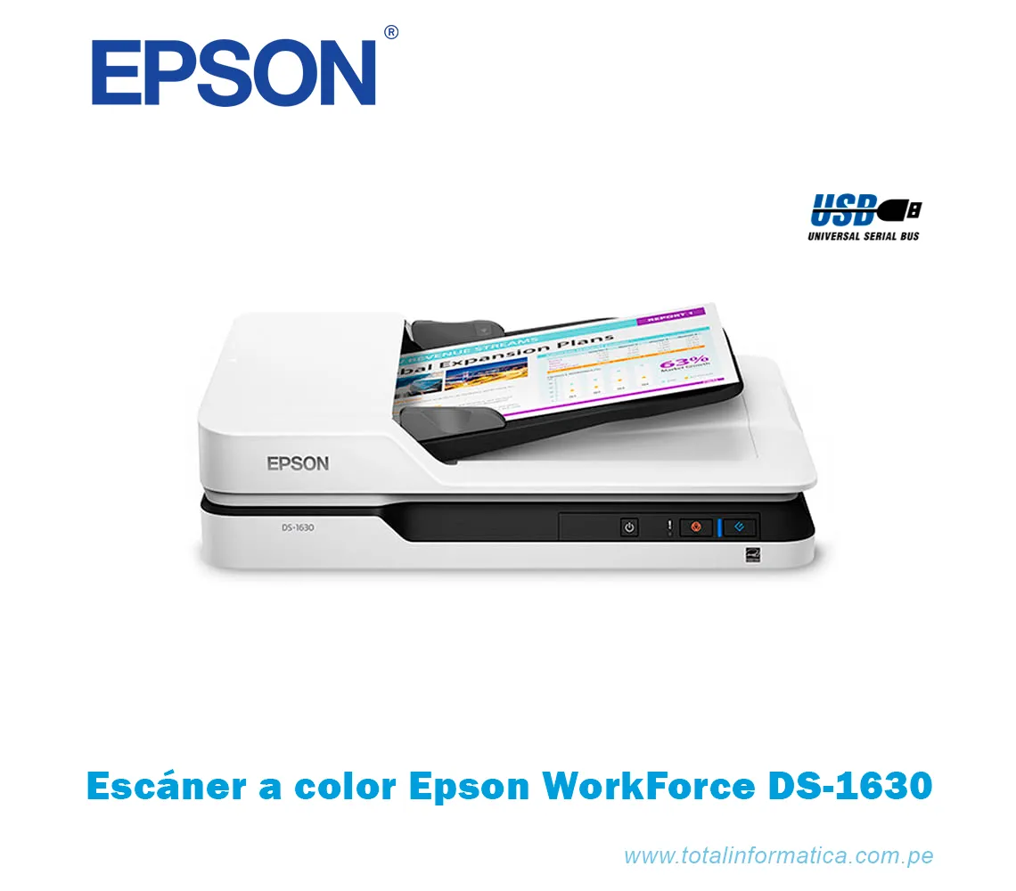 ESCANER EPSON WORKFORCE DS-1630, COLOR, A4, 1200DPI, 25PPM - imagen 1