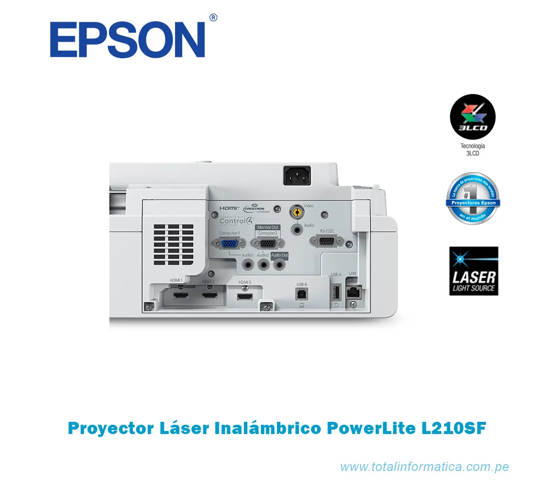 PROYECTOR EPSON LASER POWERLITE EB-750F INALAMBRICO, 3600 LUMENES - imagen 2
