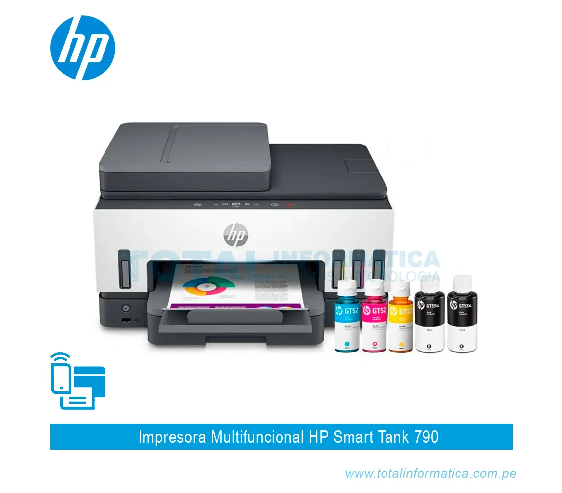 IMPRESORA MFP HP SMART TANK 790 4WF66A, FAX,  WIFI, USB, RED  - imagen 2