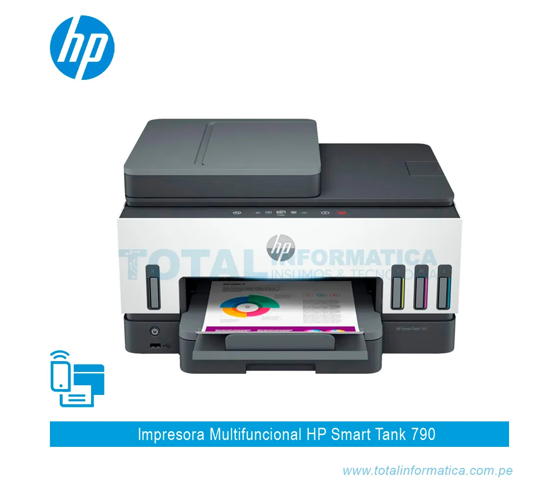 IMPRESORA MFP HP SMART TANK 790 4WF66A, FAX,  WIFI, USB, RED  - imagen 1