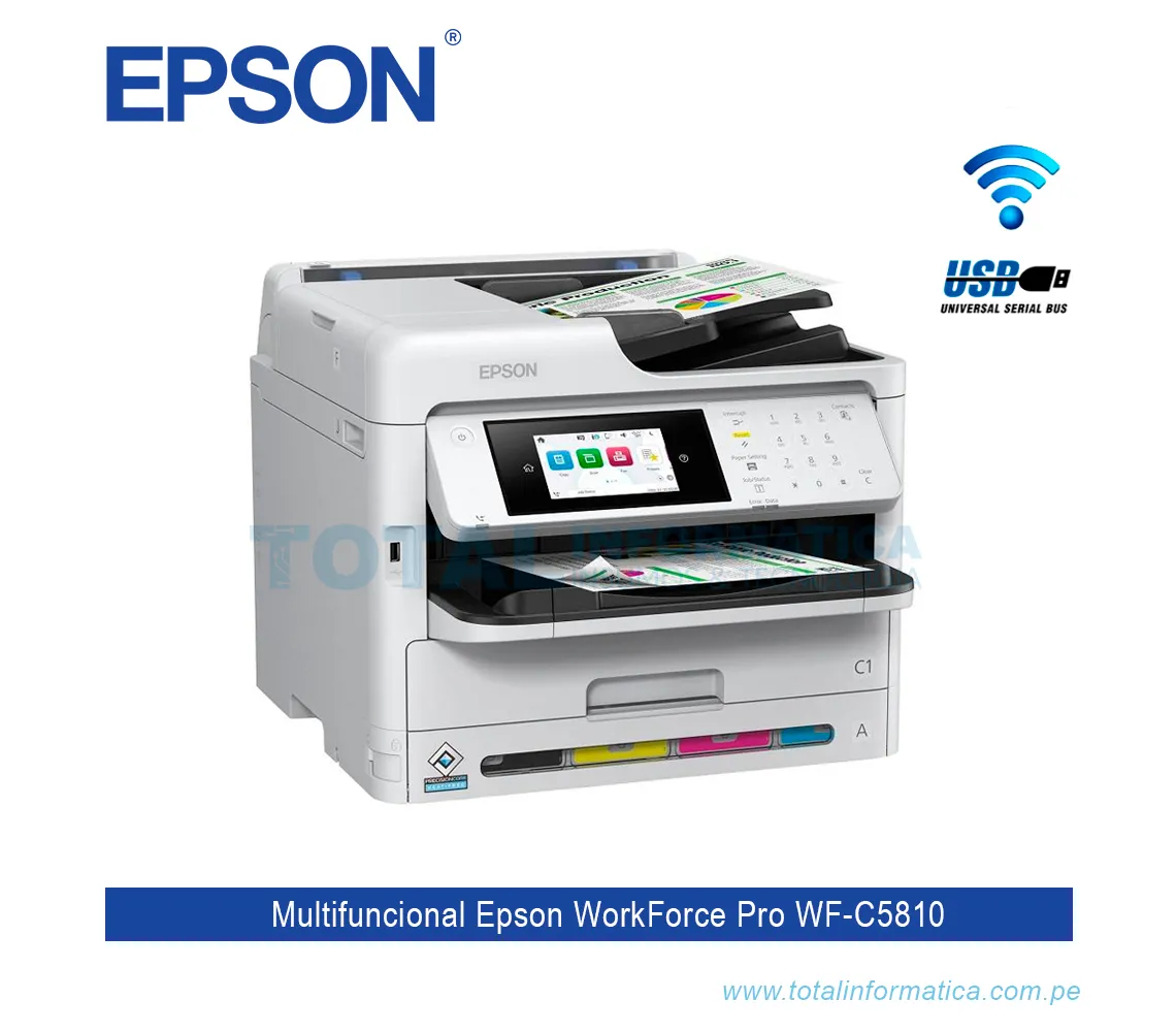 MULTIFUNCIONAL EPSON WORKFORCE PRO C5810 WIFI, FAX, RED - imagen 1