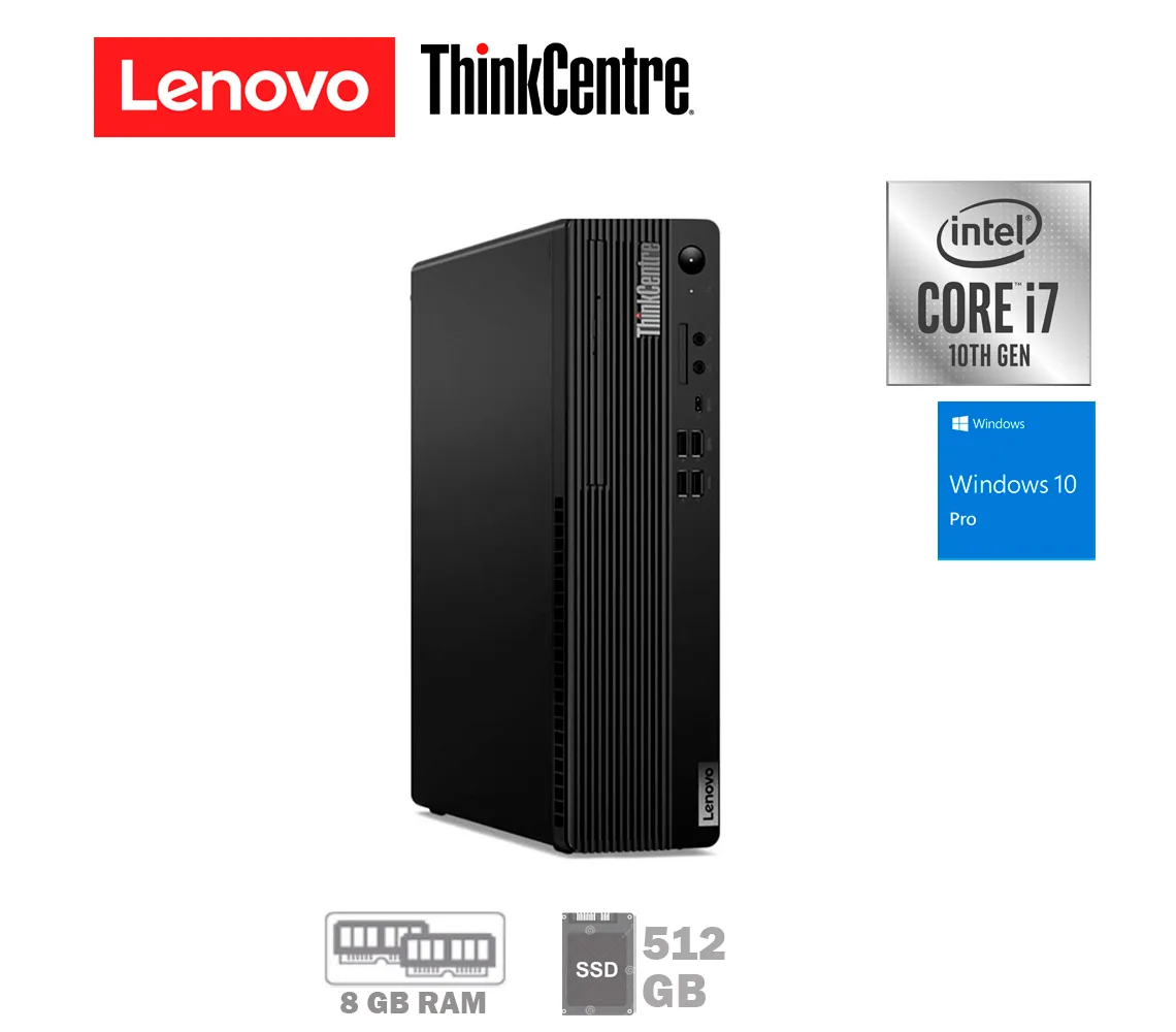 PC LENOVO THINKCENTRE M70S, CORE I7-10700 4.8GHZ, 8GB UDIMM, 512GB SSD, WINDOWS 10 PRO - imagen 1