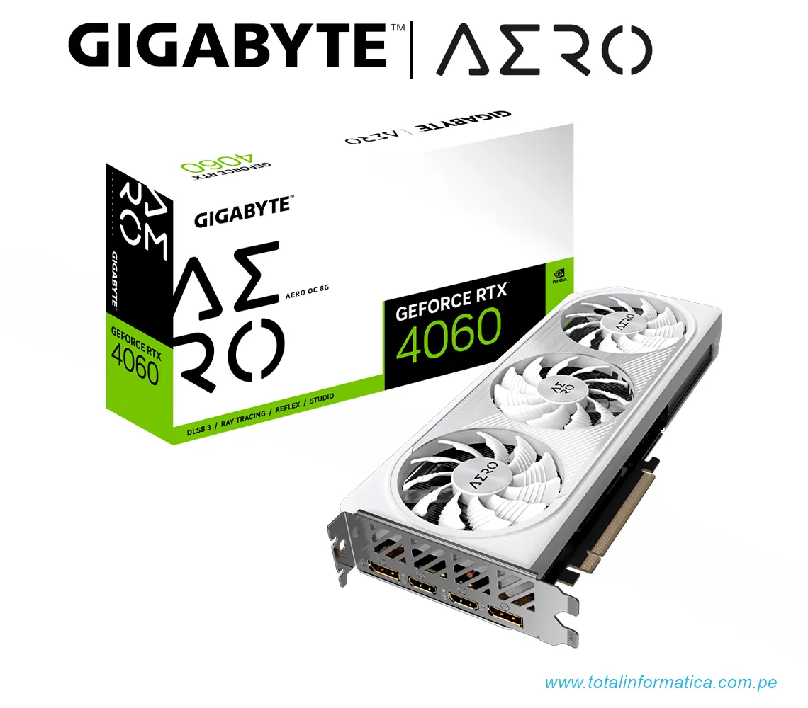 TARJETA GRAFICA GIGABYTE RTX 4060 AERO OC, 8GB GDDR6, PCI-E 4.0(GV-N4060AERO OC-8GD G10) - imagen 4