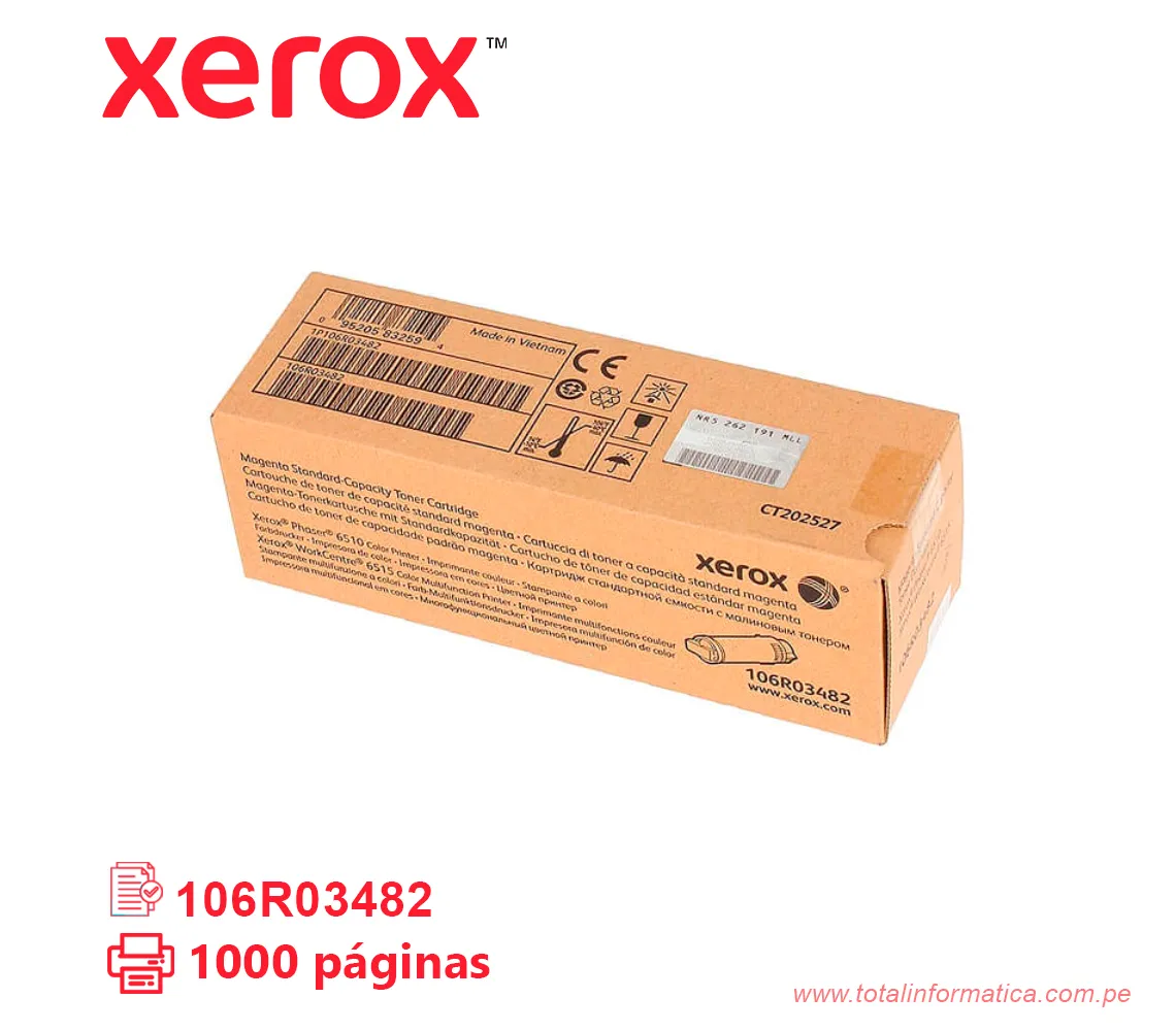 TONER XEROX 106R03482 MAGENTA 6510, 6515    - imagen 1