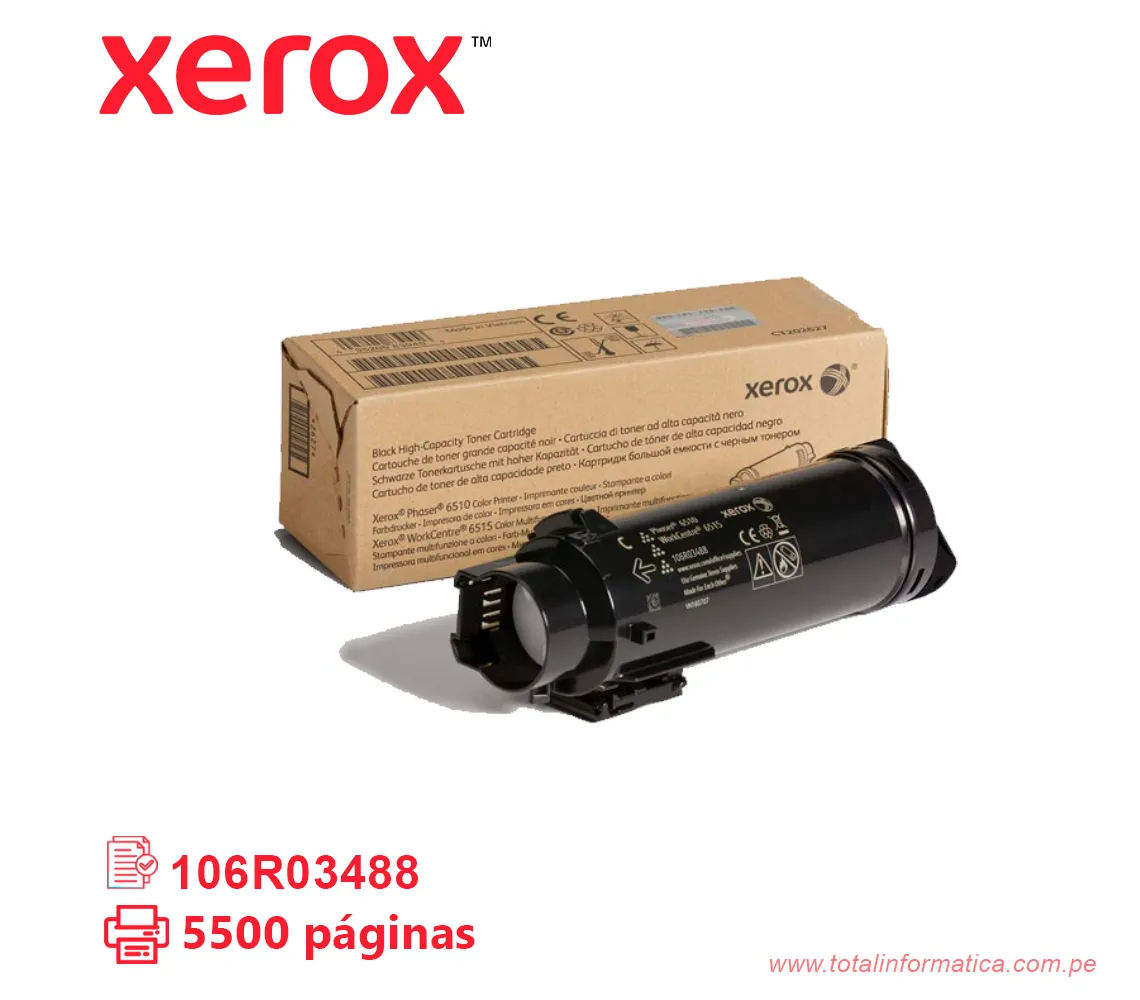TONER XEROX 106R03488 BLACK HIGH CAP 6510, 6515  - imagen 2