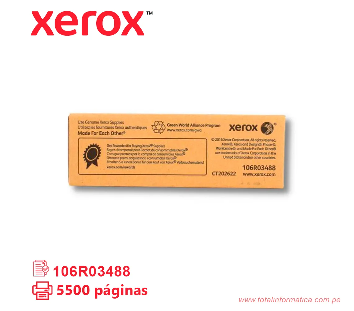 TONER XEROX 106R03488 BLACK HIGH CAP 6510, 6515  - imagen 1