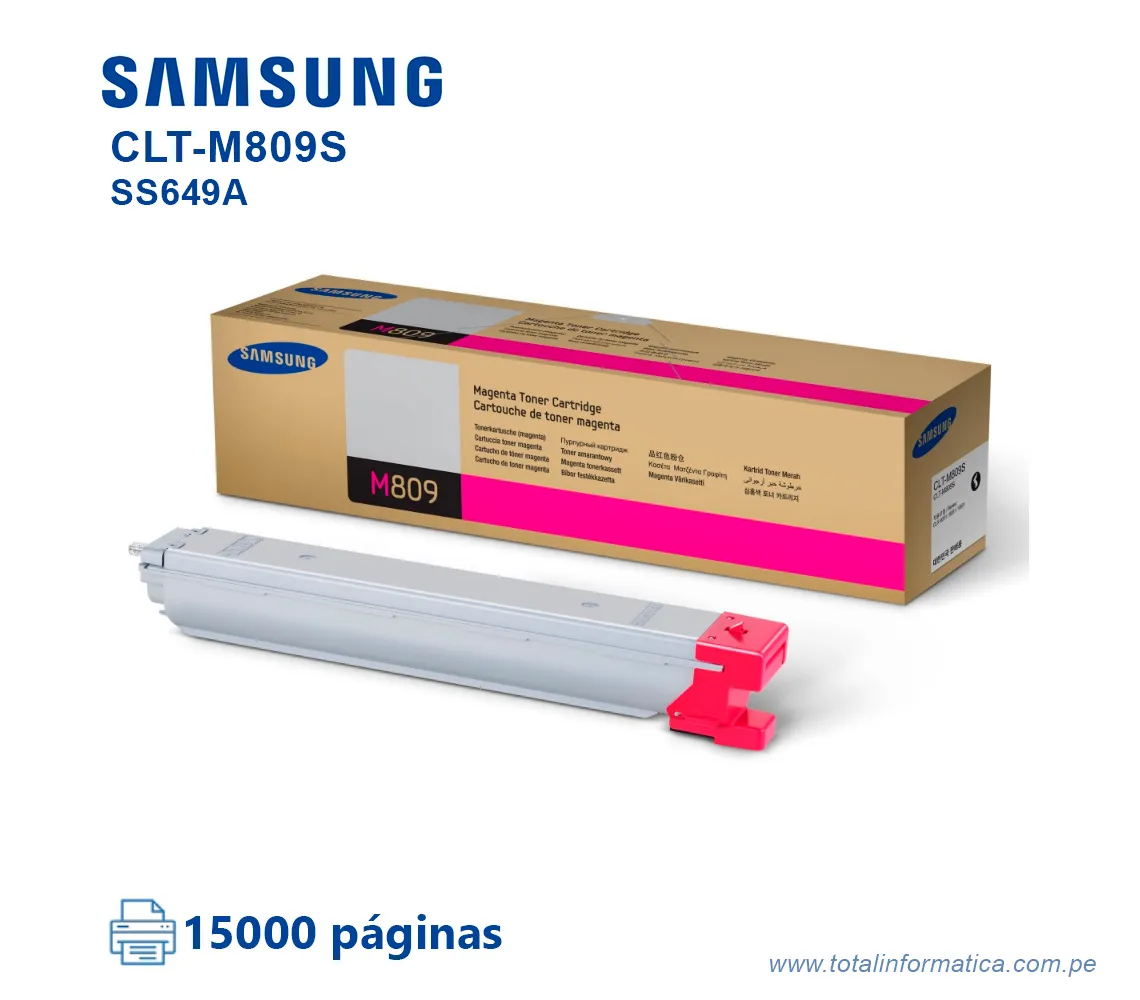 TONER SAMSUNG CLT-M809S MAGENTA 15K PAG - imagen 2