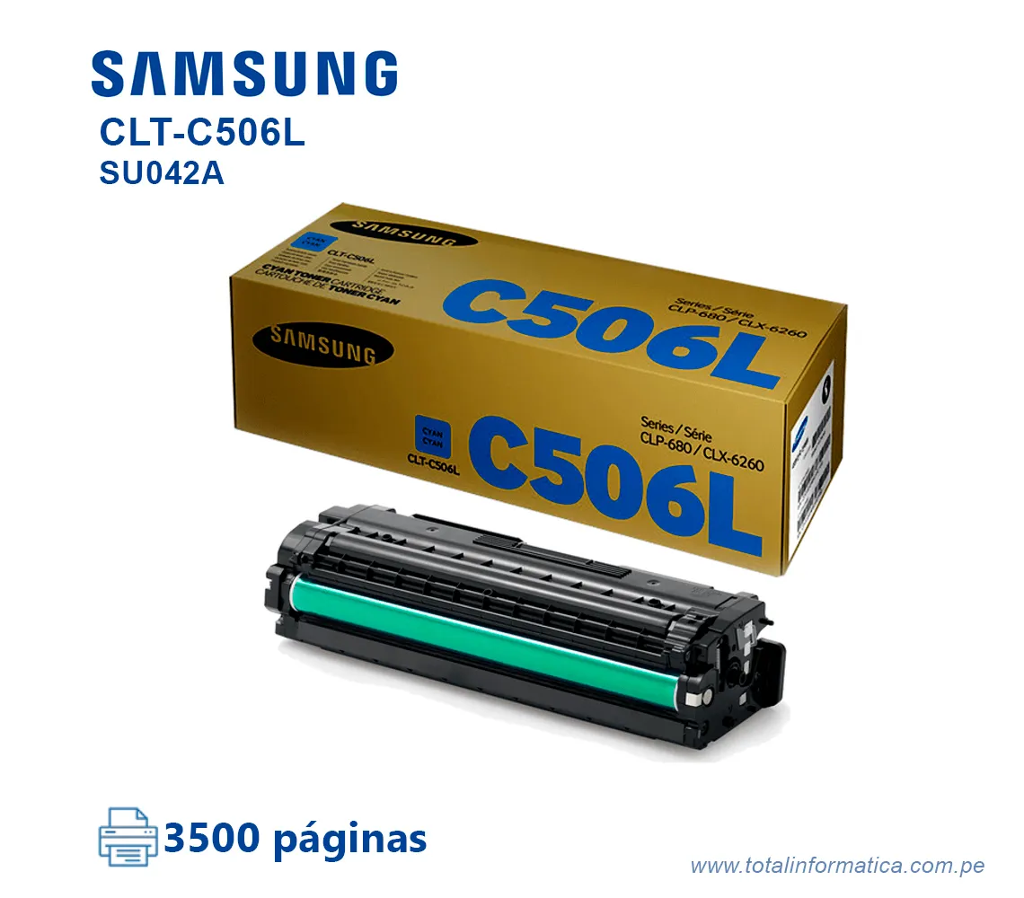 TONER SAMSUNG SU042A CLT-C506L CYAN 3,500 PAG - imagen 2