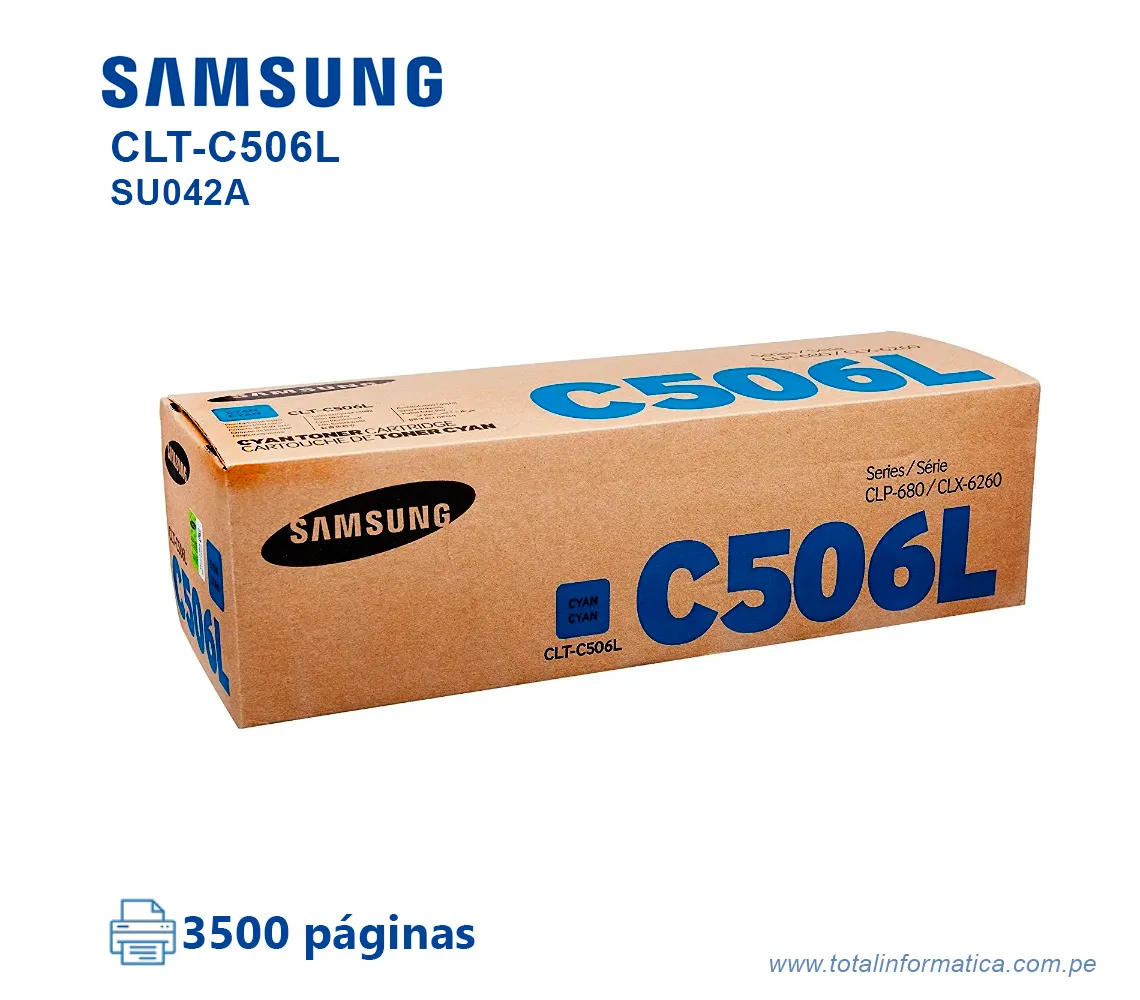 TONER SAMSUNG SU042A CLT-C506L CYAN 3,500 PAG - imagen 1