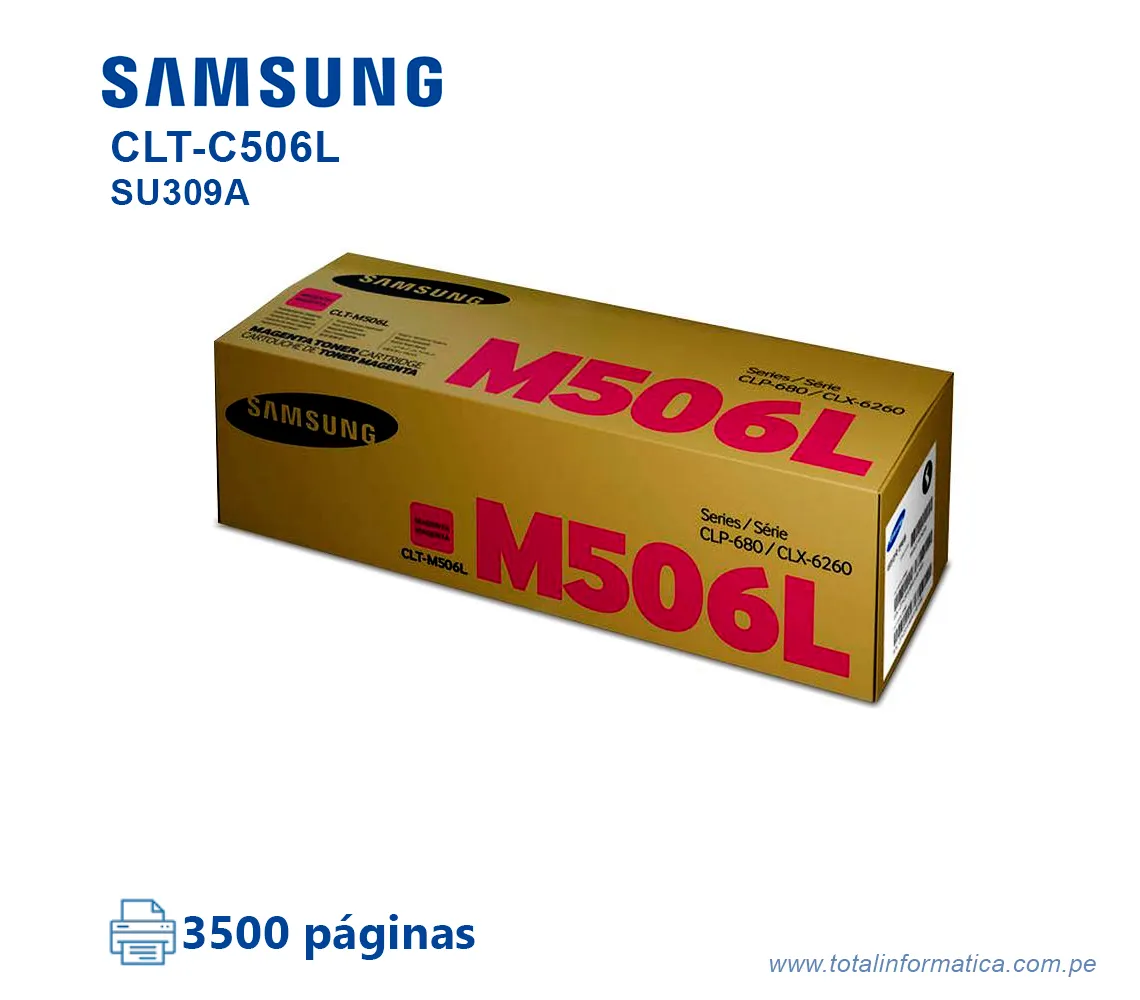 TONER SAMSUNG CLT-M506L MAGENTA 3,500 PAG - imagen 1